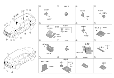 2025 Kia Sorento ANTENNA ASSY-SMARTKE Diagram for 95460O6100