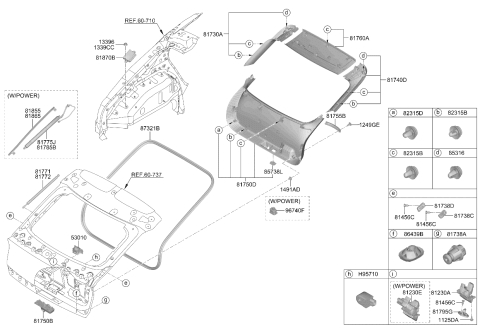 2022 Kia EV6 STRIKER ASSY-T/GATE Diagram for 81810T6000