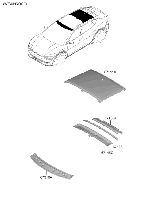 2022 Kia EV6 Roof Panel Diagram 2