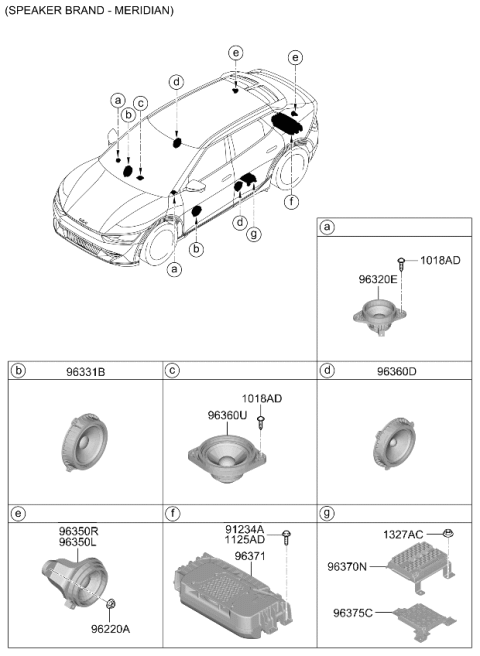 2025 Kia EV6 Korean made Speaker Diagram 2