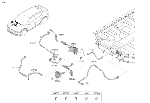2023 Kia EV6 HOSE-3WAY VALVE NO1   Diagram for 375Y2CV230