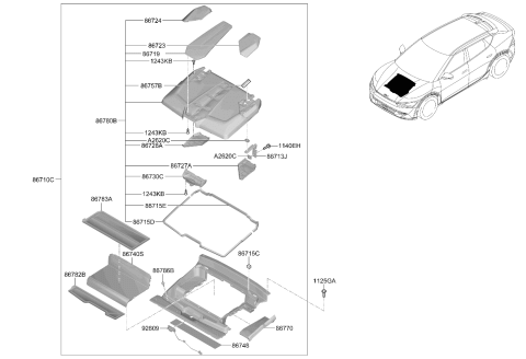 2023 Kia EV6 PAD-FRONT TRUNK,REAR   Diagram for 86715CV010