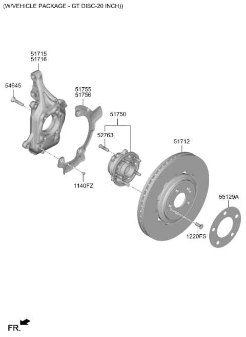 2022 Kia EV6 DISC-FRONT WHEEL BRA Diagram for 51712GI000