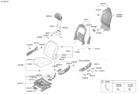 2023 Kia EV6 Power Front Switch Assembly Diagram for 88070CV020WK