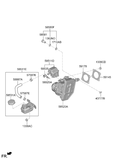 2026 Kia EV6 SWITCH ASSY-LEVEL IN Diagram for 58535L1000