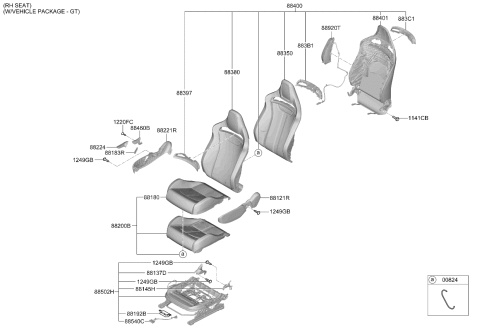 2022 Kia EV6 Front Seat Diagram 3