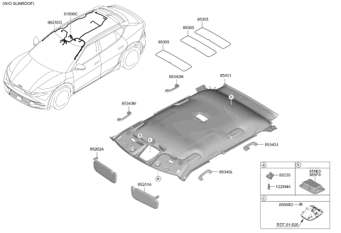 2026 Kia EV6 UNIT ASSY-UWB & B Diagram for 955F0CV000