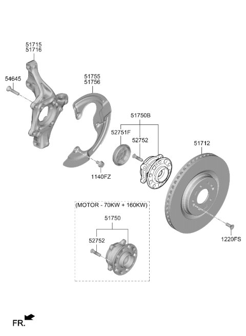 2026 Kia EV6 DISC-FRONT WHEEL BRA Diagram for 51712PI000