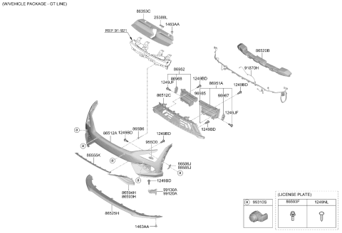 2025 Kia EV6 US Georgia Made Front Bumper Diagram 2
