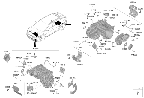 2026 Kia EV6 COVER-MOTOR SOUND AB Diagram for 3654318FA5