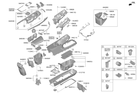 2026 Kia EV6 Console Armrest Assembly Diagram for 84660CV000CVR