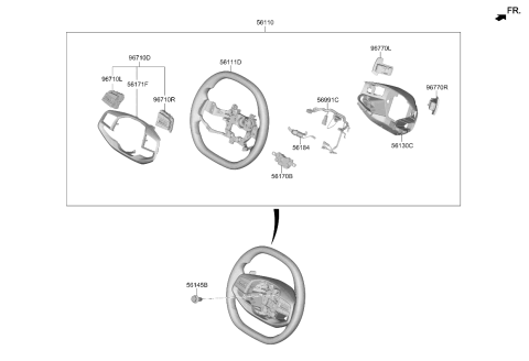 2026 Kia EV6 BEZEL ASSY-UPPER Diagram for 96750GG000