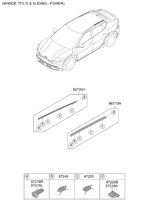 2025 Kia EV6 US Georgia Made Roof Garnish & Rear Spoiler Diagram 2