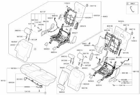2026 Kia EV6 Rear Seat Armrest Assembly Diagram for 89900XG100CYD