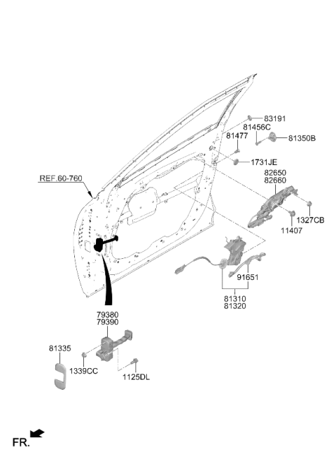 2026 Kia EV6 CHECKER ASSY-FRONT D Diagram for 76980XG000