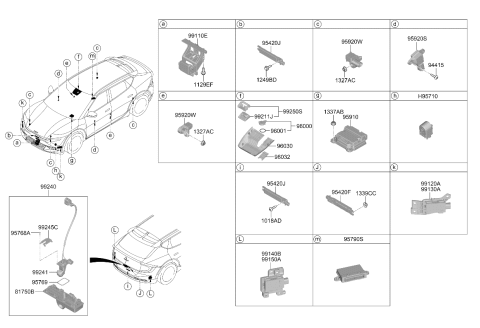 2026 Kia EV6 MODULE & SENSOR ASSY Diagram for 96000NI000