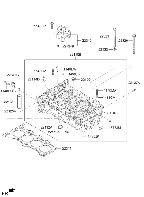 2020 Kia Optima Hybrid Pad Mk Diagram for 221102E280
