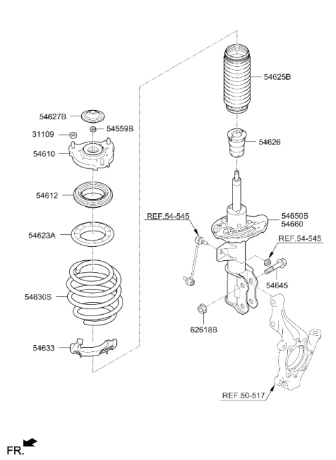 2020 Kia Optima Hybrid Front Spring Diagram for 54630A8300