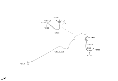 2023 Kia Sportage HOSE-REAR WHEEL LH Diagram for 58737P1100