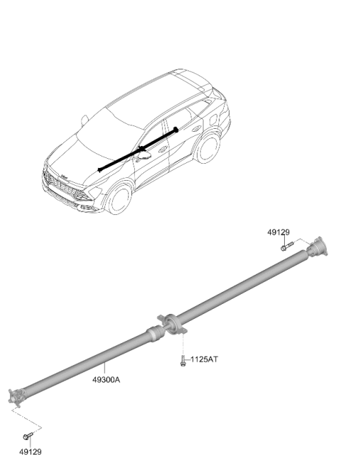 2024 Kia Sportage SHAFT ASSY-PROPELLER Diagram for 49300N9000
