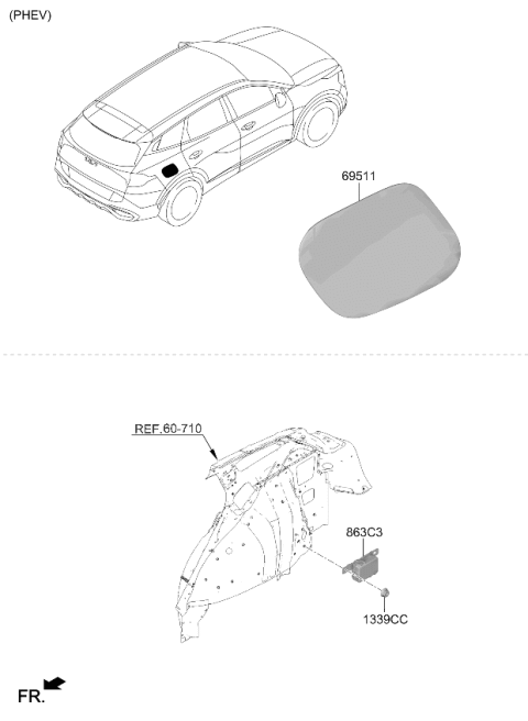 2023 Kia Sportage PANEL-CHARGE PORT DR Diagram for 695C1CH000