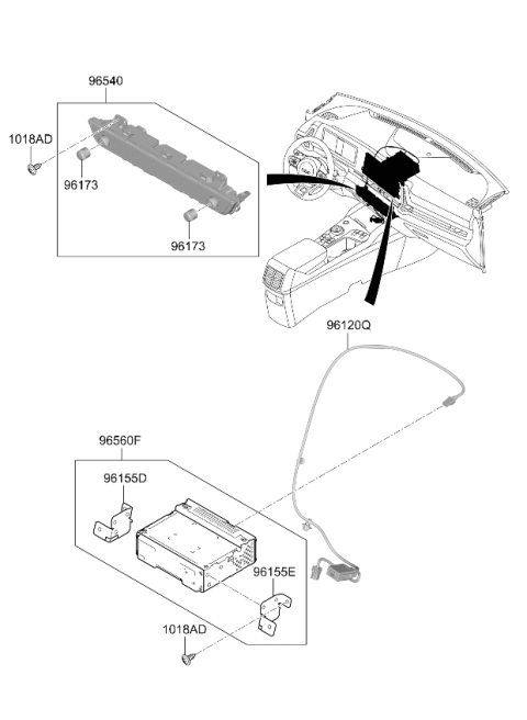 2023 Kia Sportage KEYBOARD ASSY-AVN Diagram for 96540P1000FHL