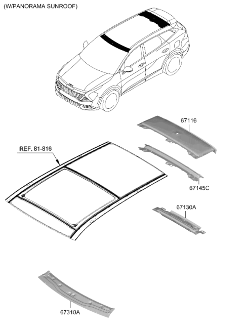 2025 Kia Sportage Hybrid Roof Panel Diagram 2