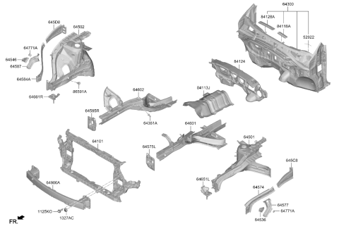 2024 Kia Sportage PNL-FENDER APRON UPR Diagram for 64574CH400