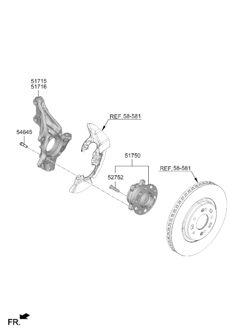 2023 Kia Sportage KNUCKLE-FRONT AXLE,L Diagram for 51710N9100