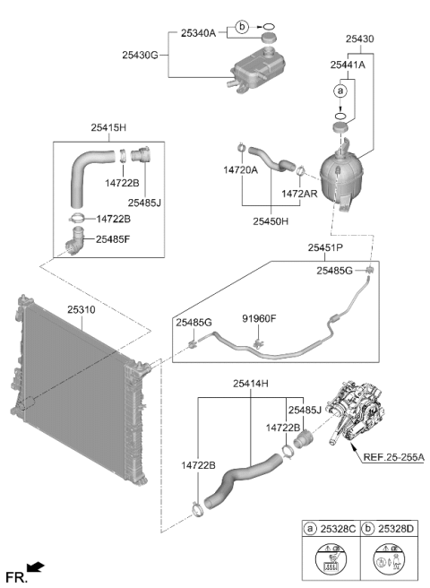 2024 Kia Sportage Water Hose Assembly Diagram for 25450P0000