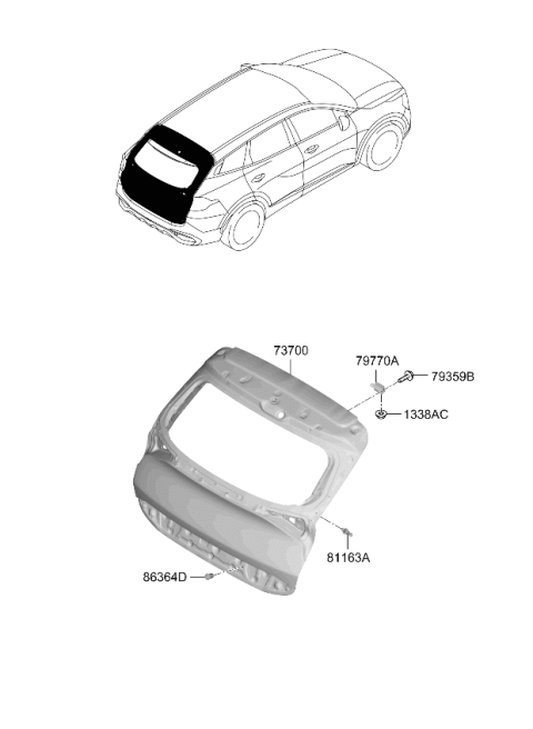 2024 Kia Sportage BALL JOINT-HOOD LIFT Diagram for 81163P1000