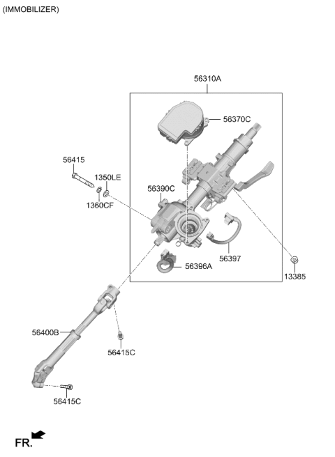 2025 Kia Soul JOINT ASSY-STRG Diagram for 56400K0020
