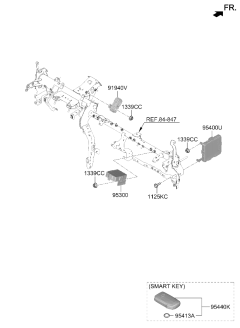 2023 Kia Soul Smart Key Fob Diagram for 95440K0510