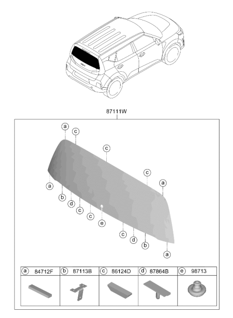 2025 Kia Soul STOPPER-Tail Gate Gl Diagram for 87115G3000