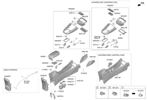2023 Kia Soul ARMREST ASSY-CONSOLE Diagram for 84660K0000CH8