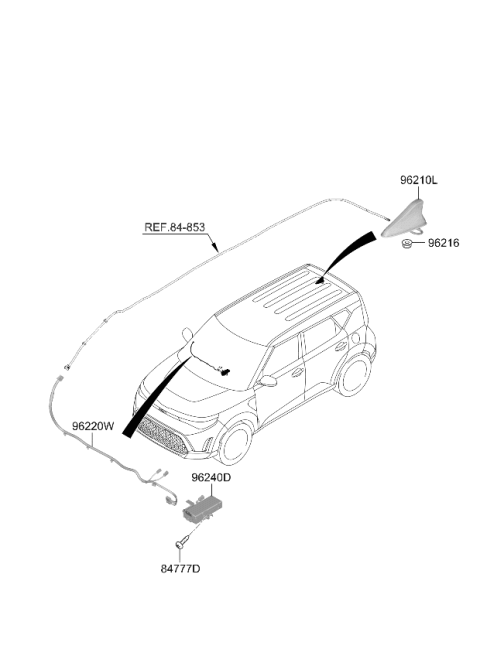 2023 Kia Soul ANTENNA ASSY-WIRELES Diagram for 96240K0120