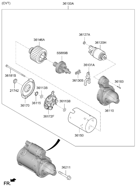 2024 Kia Soul SOLENOID SWITCH ASSY Diagram for 361202J304