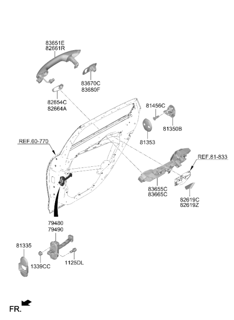 2019 Kia K900 Checker Assembly-Rear Do Diagram for 77990J6000