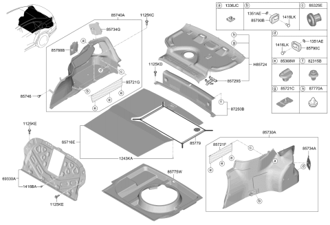 2020 Kia K900 Rivet-Blind Diagram for 1416003143