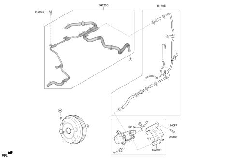 2019 Kia K900 Vacuum Hose Assembly Diagram for 59140J6100