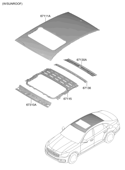 2020 Kia K900 Roof Panel Diagram 2