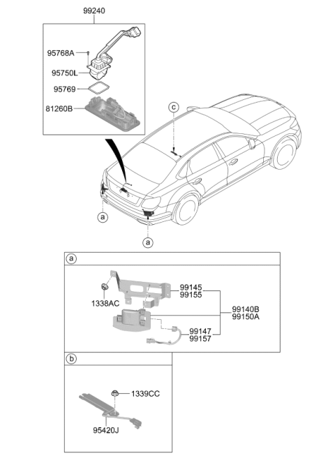 2020 Kia K900 Outside Handle & Lock Assembly Diagram for 81260J6000