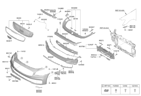 2020 Kia K900 Ultrasonic Sensor Assembly Diagram for 99310M6100L5S