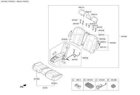 2019 Kia K900 Rear Seat Covering Assembly Diagram for 89160J6020ECJ