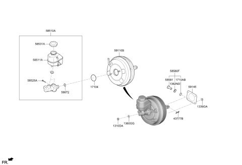 2019 Kia K900 Reservoir-Master CYL Diagram for 58511B1000