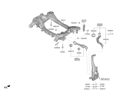 2019 Kia K900 Lateral Arm Assembly-FRO Diagram for 54500J6000