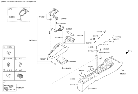 2021 Kia Rio Console Diagram 2