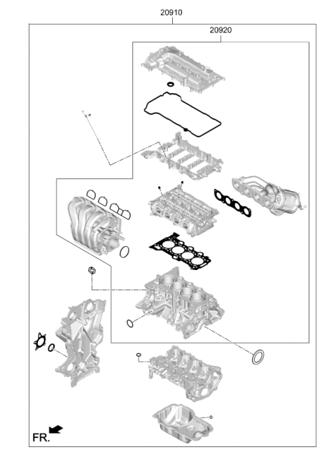 2020 Kia Rio Engine Gasket Kit Diagram 2