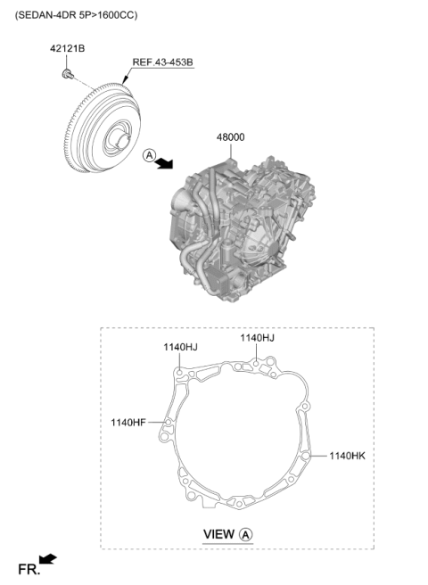 2020 Kia Rio Transaxle Assy-Auto Diagram 2
