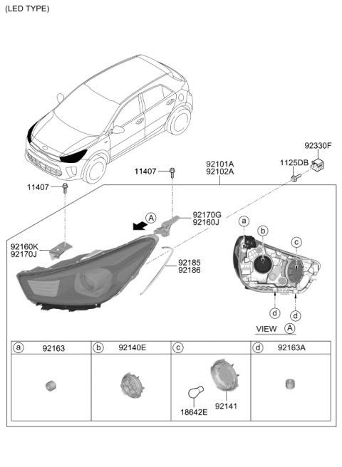 2018 Kia Rio Head Lamp Diagram 2